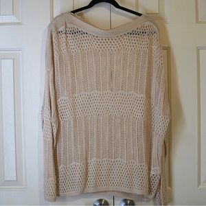All Saints net Sweater/Overshirt (Size: Medium; Color: Cream)